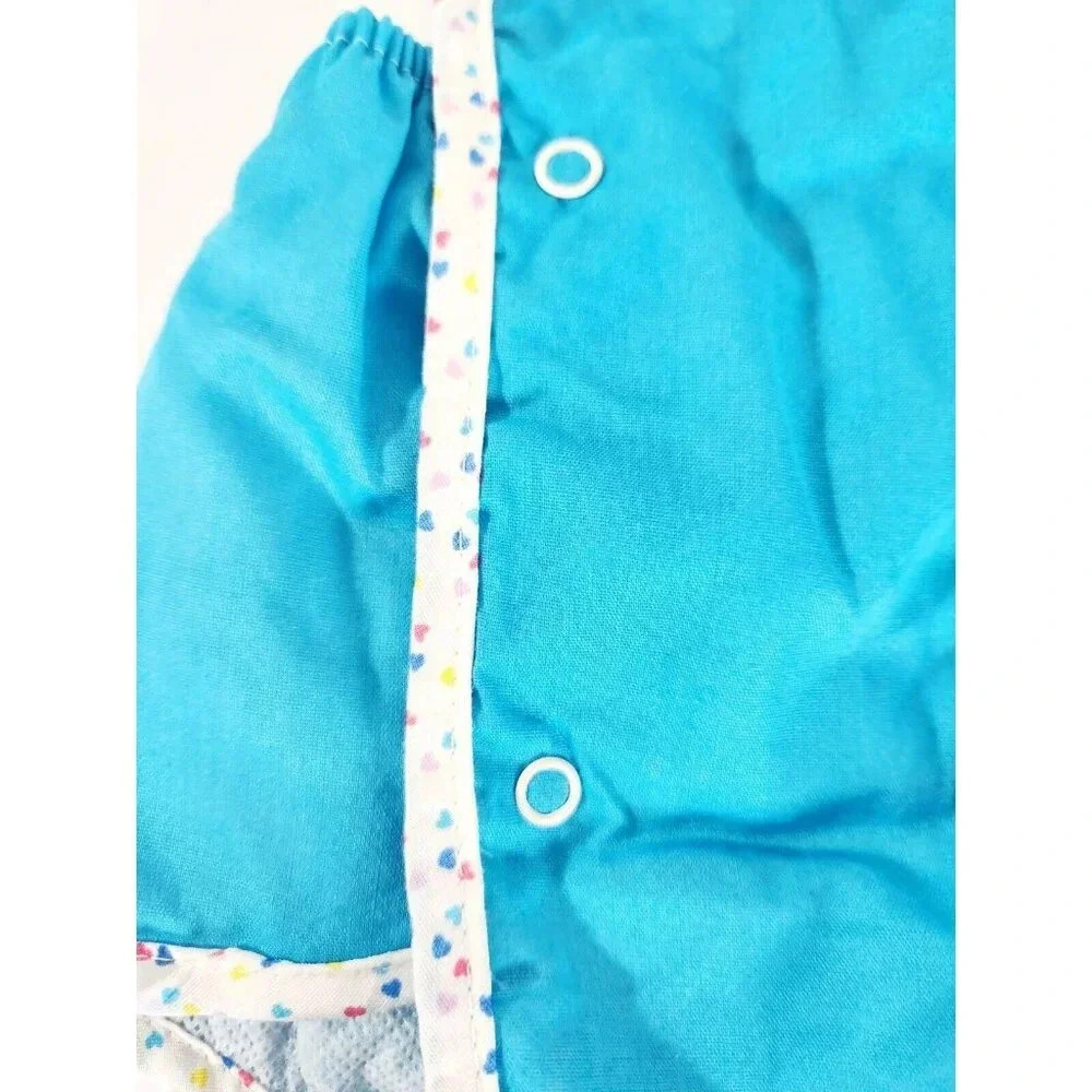 Vtg Polar Infantswear Girl Romper Sun Suite Blue Hearts 0-6 Months Made In USA - Picture 2 of 4